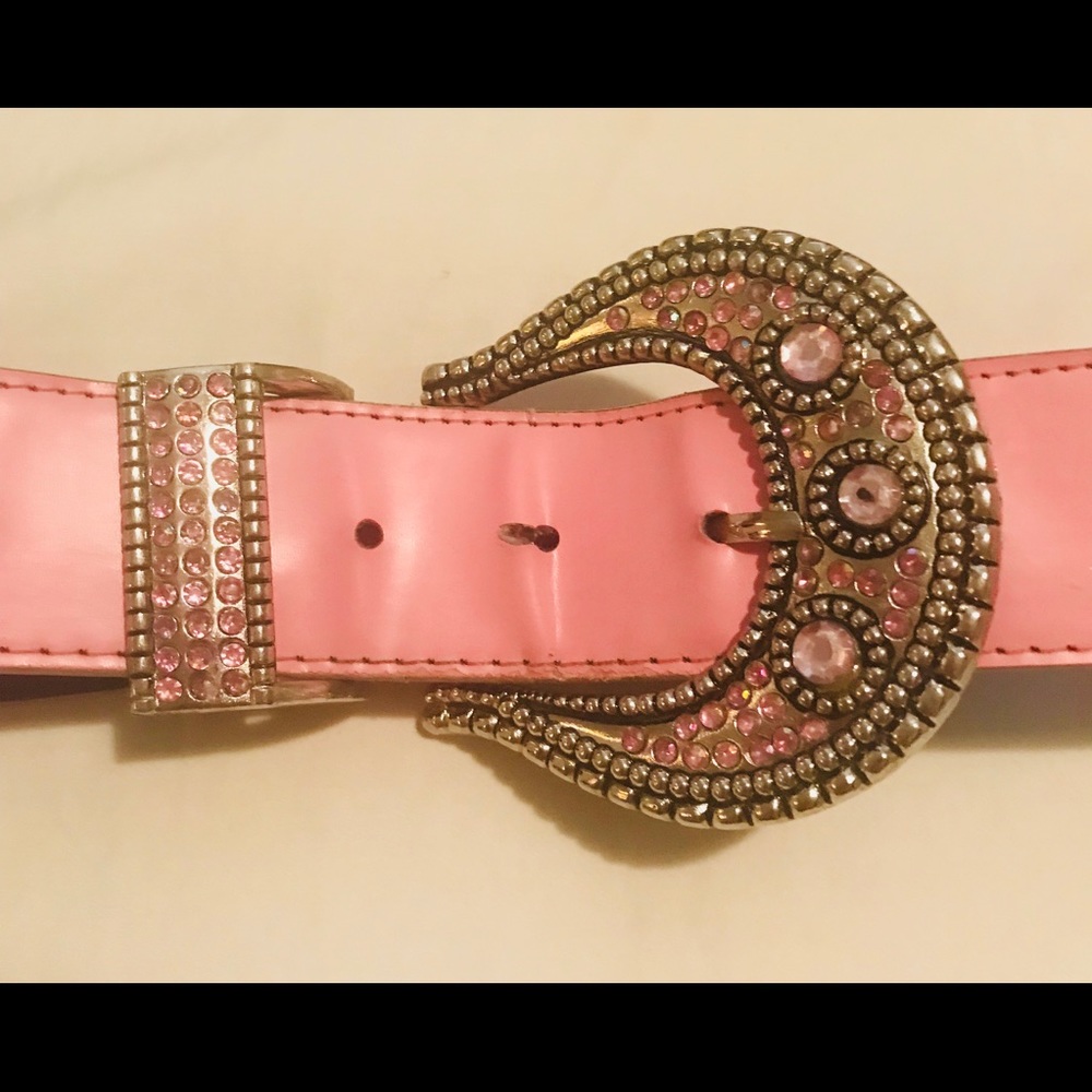 Pink bejeweled belt